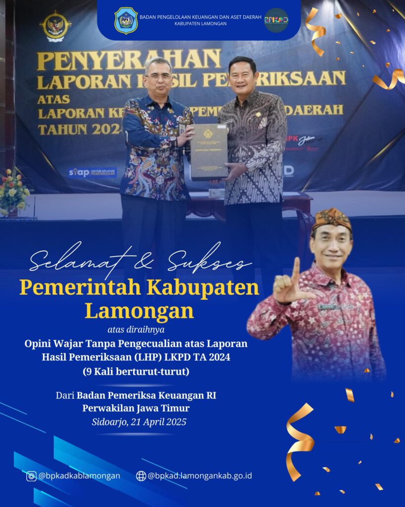 Penyerahan Laporan Hasil Pemeriksaan atas Laporan Keuangan Pemerintah Daerah Tahun 2024 Penyerahan Laporan Hasil Pemeriksaan atas Laporan Keuangan Pemerintah Daerah Tahun 2024